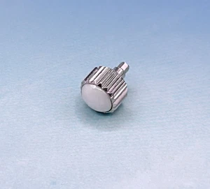 PEUGEOT & SWISS LEGEND Silver-Tone & White CERAMIC Screw-Down Watch CROWN 5.5mm - Picture 1 of 2