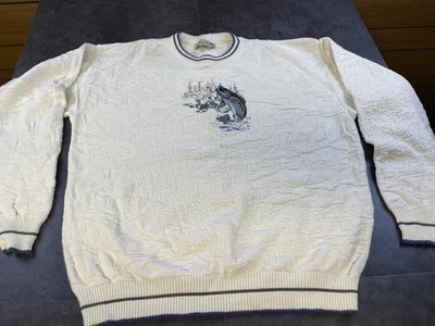 VTG Fieldmaster Men's Embroidered Crewneck Fishing Sweater Size Large - Image 1 of 4