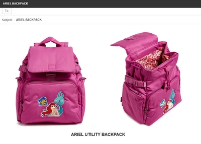 Ariel Utility Backpack Vera Bradley Travel Luggage Carry ON  Rich Orchid NWT - Image 1 of 4