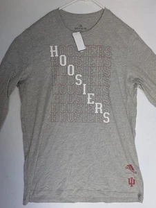NEW Indiana Hoosiers Adidas Long Sleeve Creator Gray Tee Shirt Men Large - Picture 1 of 6