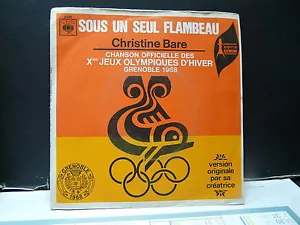 CHRISTINE BARE Sous un seul flambeau Jeux olympiques GRENOBLE 1968 CBS 3030 - Foto 1 di 1