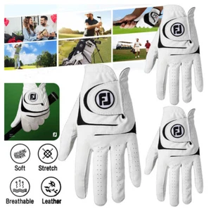 1/3PCS FootJoy Mens WeatherSof Golf Gloves Left Hand & Right Handed Golfer White - Picture 1 of 12
