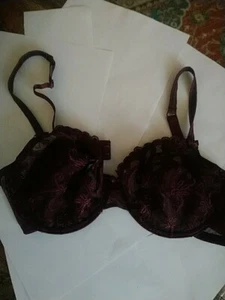 BHS underwired bra uk 36C Wine Red Lacy - Picture 1 of 3