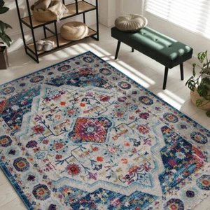 Netline Home Vintage Area Rug Large Modern Washable Runner Mat Floor Carpet - Picture 1 of 8