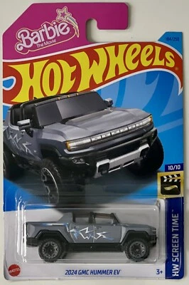HOT WHEELS 2023 BARBIE 2024 GMC HUMMER EV💋GREY💋#184/250 - HW SCREEN TIME💄LONG - Image 1 of 2