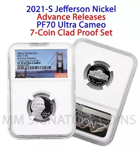 2021 S 5C NGC PF70 Advance Releases Jefferson Nickel from 7-Coin Clad Set - Picture 1 of 1