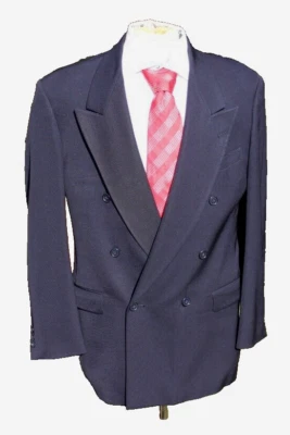 Blazer vintage Pierre Cardin doble pecho para hombre azul marino liso 48R (estimado) Foto 1 de 4