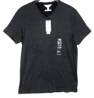 Calvin Klein Body Fit Men's Black~Silver Accents Pima Cotton Shirt Size M - Image 1 of 4