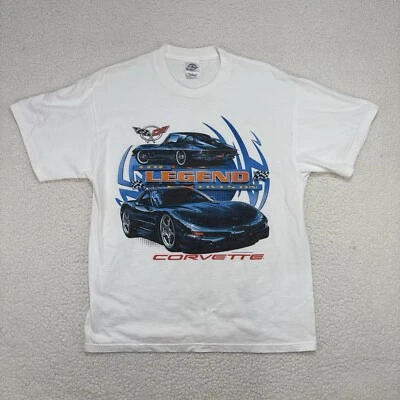 Vintage 90s 2000s Chevrolet Corvette Legend Lives On T Shirt Mens Large White - Image 1 of 4