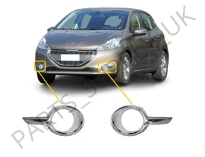 SET COPPIA TELAI FENDINEBBIA PARAURTI ANTERIORE NUOVI PER PEUGEOT 208 2012 - 2018 CROMATI - Foto 1 di 4