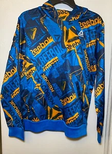 Reebok Boys Blue & Orange Hoodie Sweatshirt With Front Pocket - Picture 1 of 4