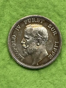 Münzen Deutsches Reich 2 Mark Leopold IV. Fürst zur Lippe / Einmalige Wertanlage - Bild 1 von 4