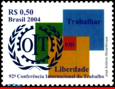 2925 BRASIL 2004 CONFERENCIA INTERNACIONAL DEL TRABAJO, LIBERTAD, MNH Foto 1 de 2