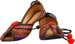 Indische handgefertigte Khussa Jutti Designs Punjabi Juti Stickerei Jotti für Frauen - Bild 1 von 5