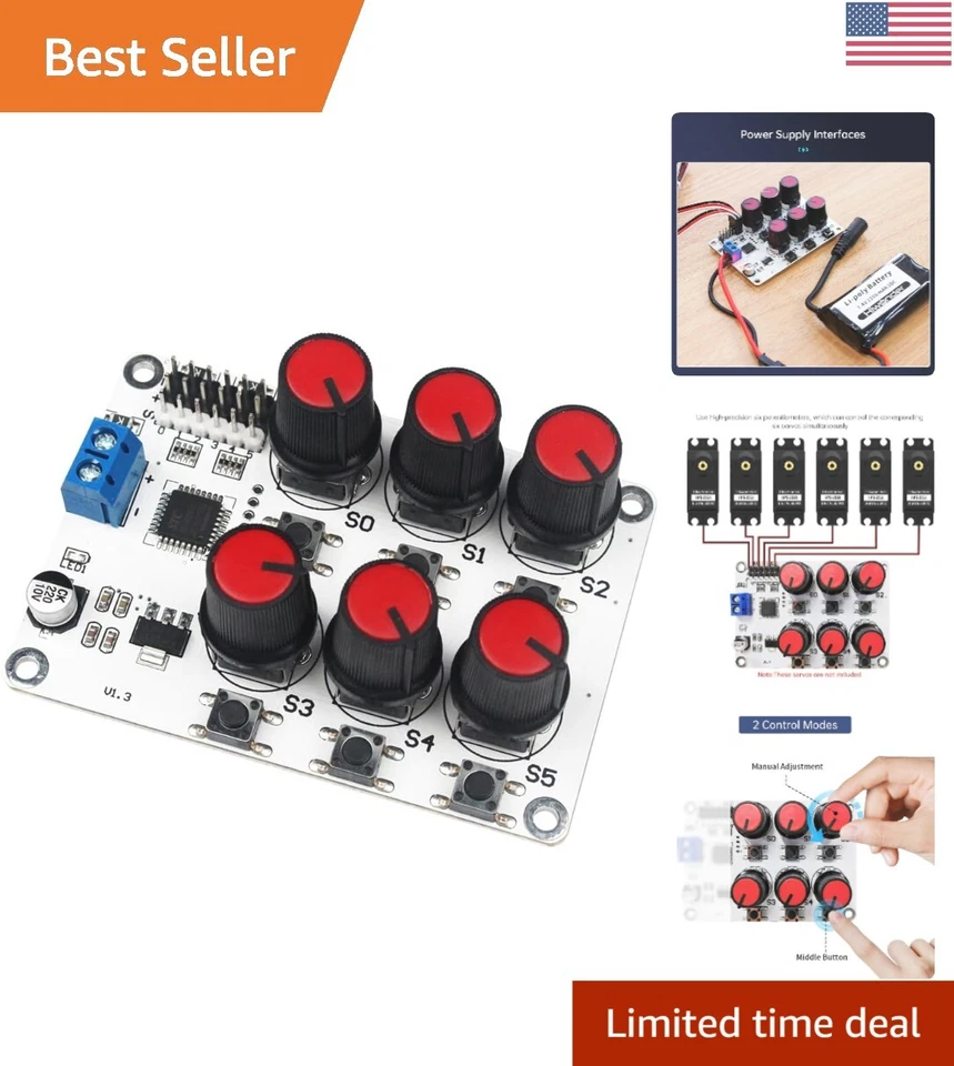 Digital 6 Channels Servo Tester with Over-Current Protection - Precision Control - Image 1 of 4