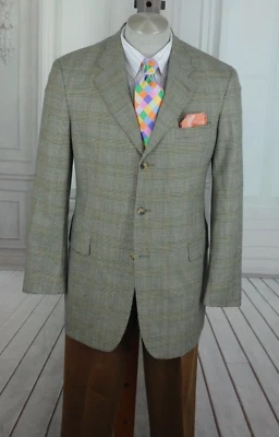 Tommy Hilfiger Men's Gray & Navy Check Plaid Wool Blazer Sportcoat 42L 42 Long - Image 1 of 4