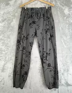 Rachel Zoe L Gray Floral Jogger Pants Elastic Waist and Hem Stretch Lounge - Picture 1 of 7