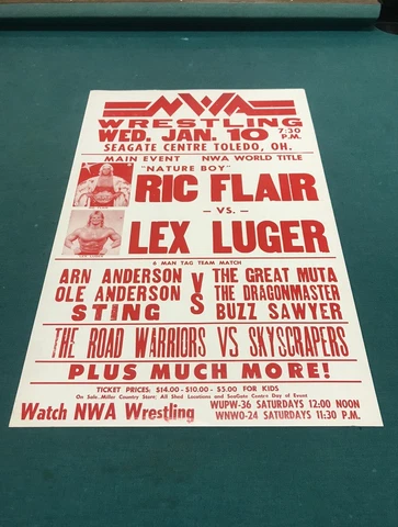 1990 NWA WRESTLING EVENT POSTER. WCW WWE WWF. THE UNDERTAKER . RIC FLAIR 17x26 Cover