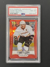2012-13 Panini Rookie Anthology Prizm Red Prizm /50 Teemu Selanne #1 HOF PSA 8