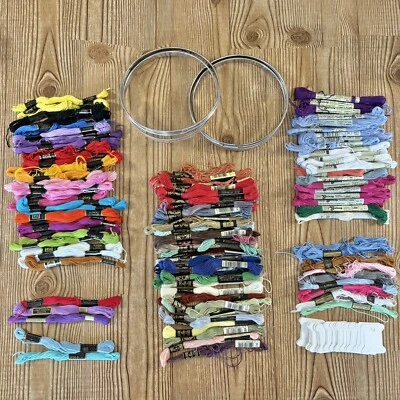 Vintage 6” Metal Embroidery Hoop Cork Spring DMC ND Galaxy J&P C&C Skein Floss - Image 1 of 4