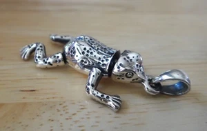 Dije de plata esterlina 3D 35x17 mm móvil 6 gramos brazos patas y cabeza rana - Imagen 1 de 9