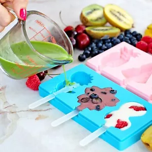 Grandi stampi per ghiaccioli per qualità alimentare silicone congelato succo gelato stampo pop - Foto 1 di 10