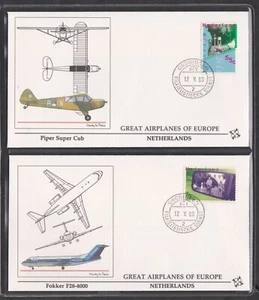 NETHERLANDS 1988 2 FDCs EUROPA TRANSPORTATION & COMMUNICATION + ARTCRAFT CACHET - Picture 1 of 2