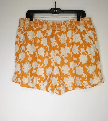 Pantalones Cortos Briggs Talla XL Amarillo Floral Lino Bolsillo Foto 1 de 4