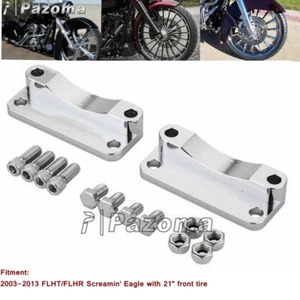 Chrome Front Fender Riser Relocator Kits For Harley Road King FLHR FLHT 2003-13 - Picture 1 of 10