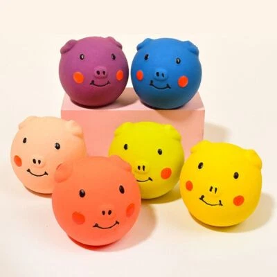 Soft Latex Squeaky Dog Toys For Dogs Breed Latex Squeaky Dog Balls Pig Dog Toy - Image 1 of 4