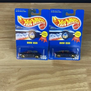 1992 Hot Wheels ~ BMW 850i ~ #255 ~ Gold Medal Speed Lot Of 2 Wheel Variation - Picture 1 of 6