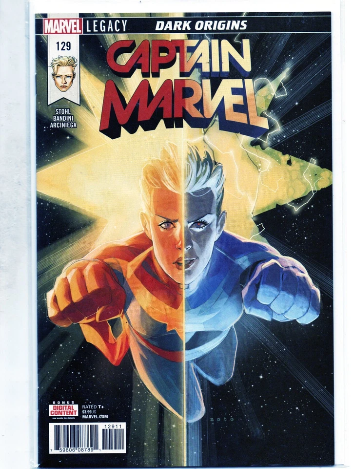 Marvel Captain Marvel Legacy 129 Comic High Grade NM 9.2 Bag Board Dark Origins - Image 1 of 1