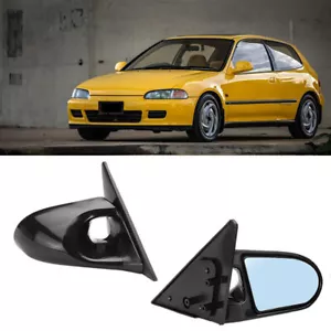 2X Espejo retrovisor lateral ajustable manual estilo cuchara negro para Honda Civic EG 2 PUERTAS 92-95 - Imagen 1 de 12