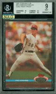 1991 STADIUM DUAL FRONT PROOF DeSHIELDS / COMBS BGS 9 MAC SOLO FINEST $150 CARD - Picture 1 of 2