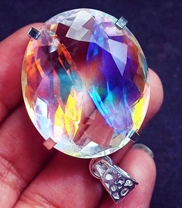 Mystic Quartz Multi-Color GS Solid Silver 104.90 Ct Certified Pendant Loose Gems - Picture 1 of 7