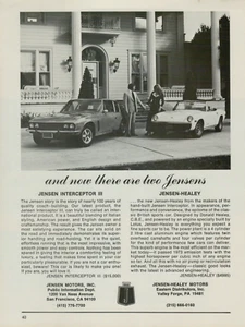 1973 Jensen Interceptor III Healey Convertible Italian Style Original Print Ad - Picture 1 of 3