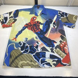 Y2K 1990s SPIDERMAN Spider Man Marvel Comic Book Super Hero SHIRT Mens L Vintage - Picture 1 of 6
