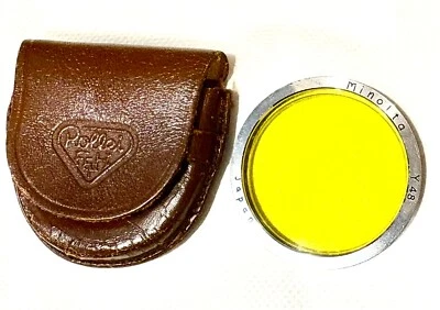 [Rare! NEAR MINT] Minolta Y48 Yellow Filter Fits Rollei Bayonet I bay 1 autocord - Image 1 of 4