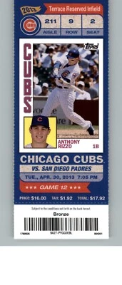 San Diego Padres vs Chicago Cubs 4/30/2013 Full Ticket - Robbie Erlin Debut - Image 1 of 2