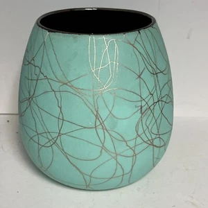 Vintage Atomic MCM Shawnee Pottery Turquoise Gold Planter Vase 1008 1950-60s - Picture 1 of 5
