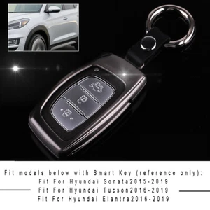 1pcs Chrome Metal For Hyundai Car Key Grey Case Fob Cover Keychain Accessories - Picture 1 of 5