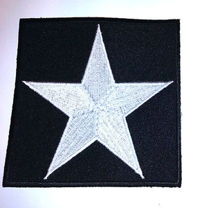 White Star on Black Square 3 in Bügelbild Patch Applikation Punk Rockabilly - 33 - Bild 1 von 1