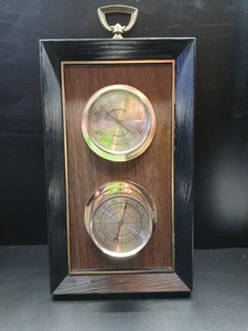 Vintage Springfield Weather Station Thermometer and Humidity Meter Faux Wood  - Picture 1 of 7