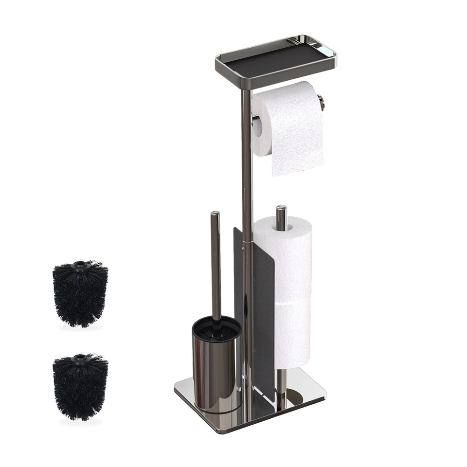 WC-Garnitur Toilettenbutler Toilettenständer WC-Standgarnitur Edelstahl Ablage - Bild 1 von 1