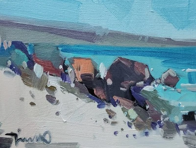 Impresión de Bellas Artes José Trujillo 16x20" Coleccionable Artista Mar Costa Rocas Arte Foto 1 de 4