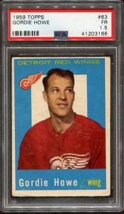 1959-60 Topps #63 Gordie Howe Detroit Red Wings - PSA 1.5 Fair  - Picture 1 of 2
