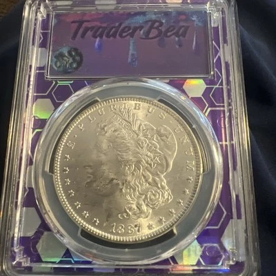 Trader Bea 1887 Morgan silver dollar, PCGS MS63 - Image 1 of 4