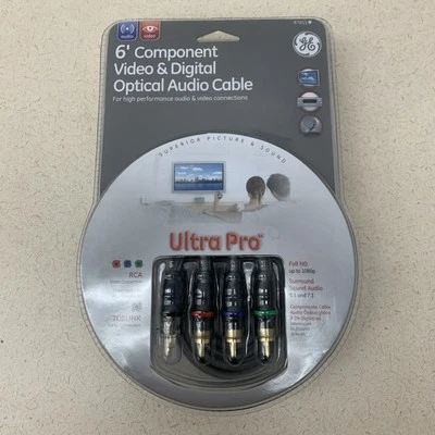 GE Ultra Pro RCA Component Audio Video Cable 6’Ft Connects TV High Performance - Image 1 of 4