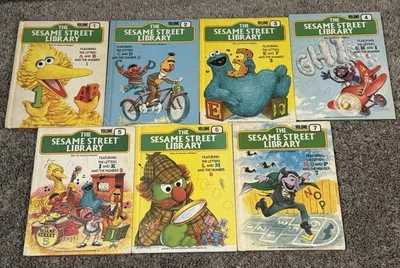 Vintage Sesame Street Library Lot x7 Different Hardcover Books 1978 Jim Henson - Image 1 of 4