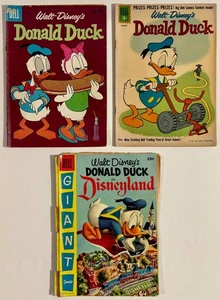 Walt Disney's Donald Duck 69 78 In Disneyland 1 - Dell Comics Lot of 3 1955-1961 - Picture 1 of 6
